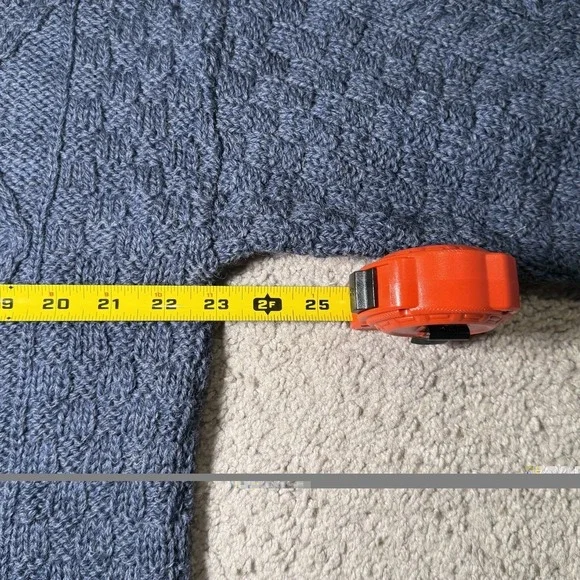 Aran Sweater Market Ireland 100% Wool Crewneck Sweater Mens XL Navy Cable Knit - Picture 6 of 8